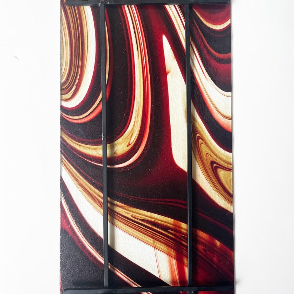 Glass Serving Tray, Abstract Design, Art at 17” Long! - Picture 3 of 11